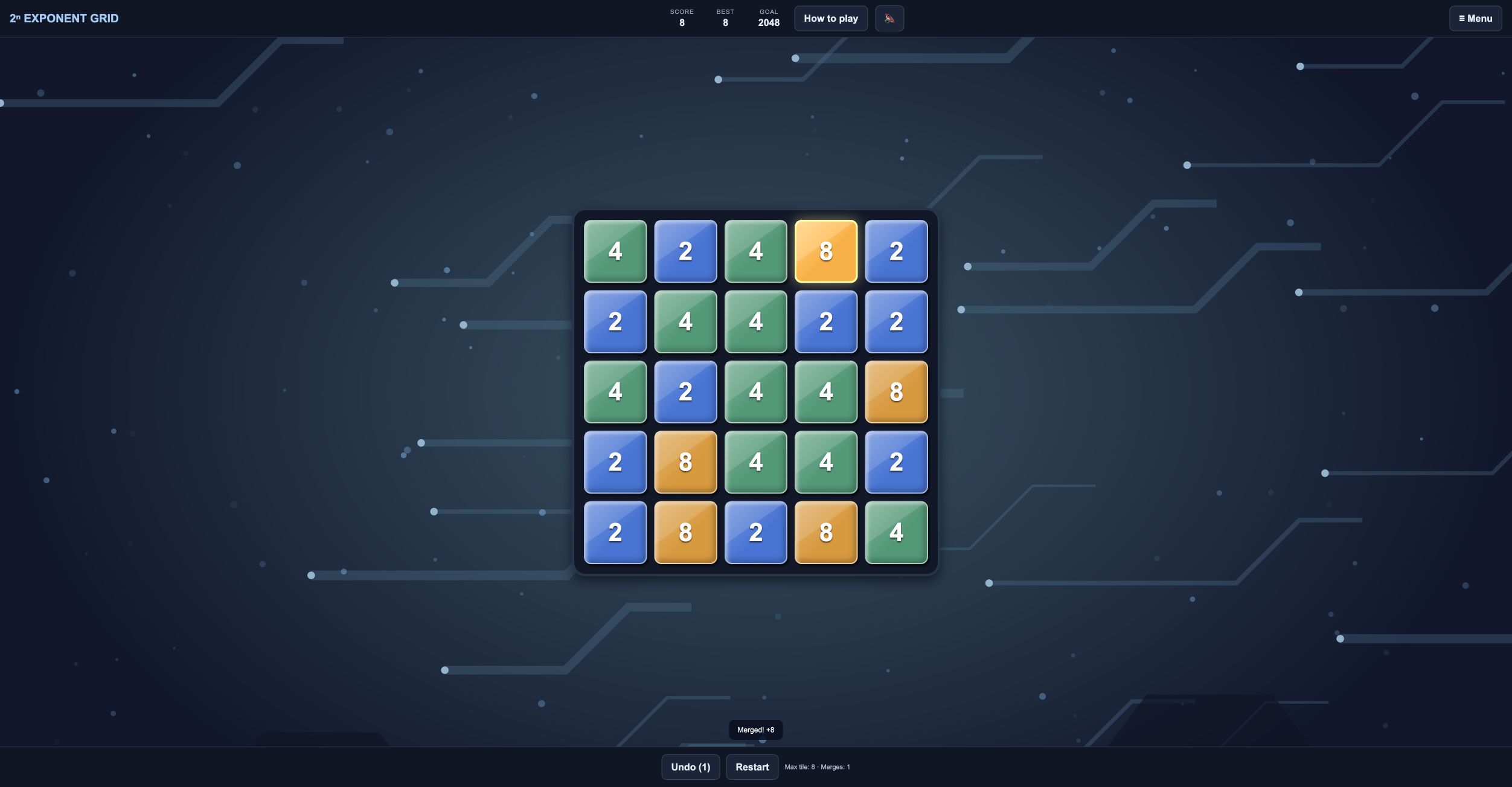 Exponent Grid gameplay